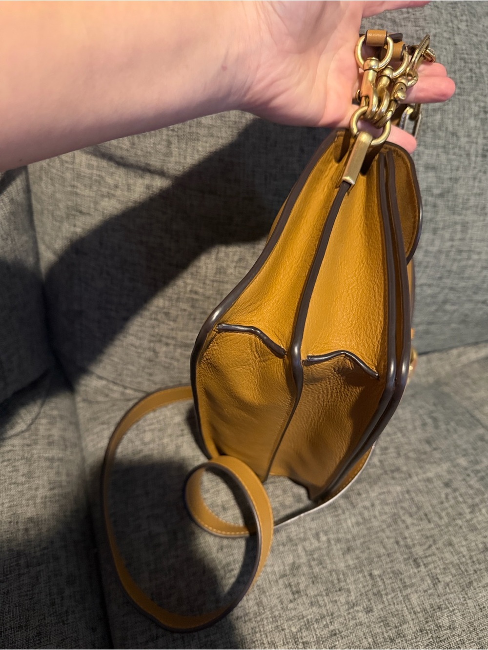 Coach Chain Tabby Shoulder Bag 26 Honey Brown - Picture 17 of 17